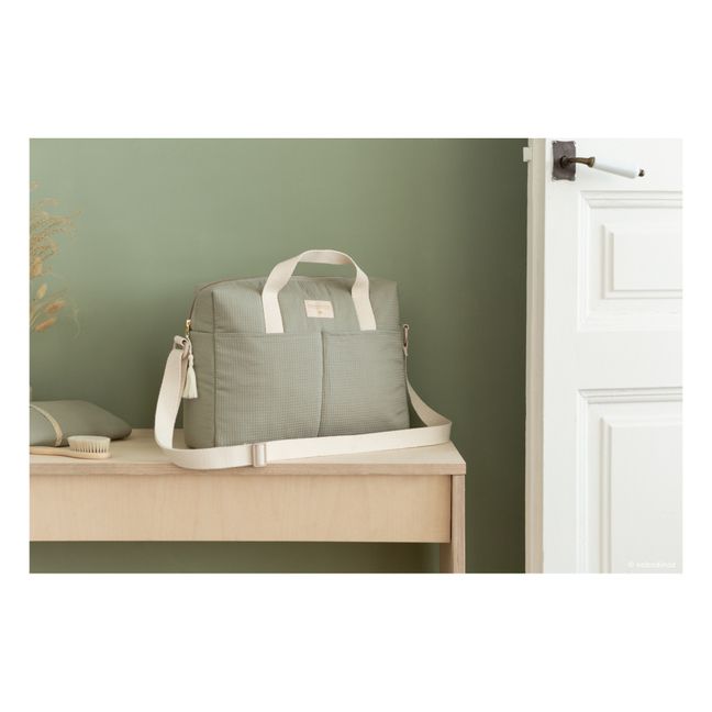 Sac à langer Gala en coton bio | Sauge
