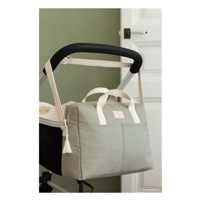 Sac à langer Gala en coton bio | Sauge