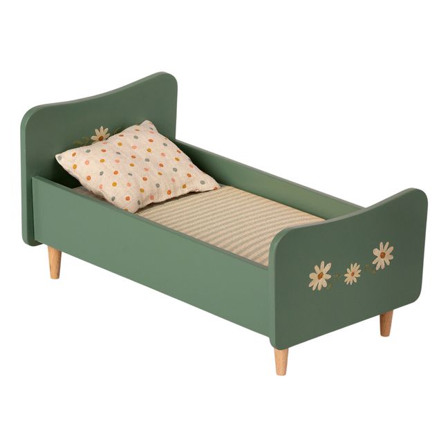 Mini-Bett aus Holz Mintgrün