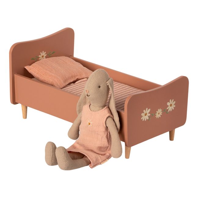 Mini-Bett aus Holz Rosa