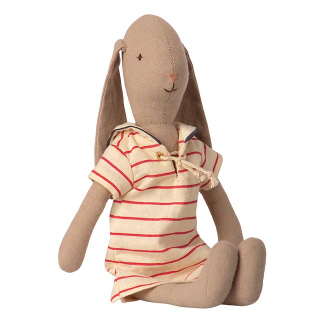 Pupazzetto a forma di coniglietto e vestito a righe