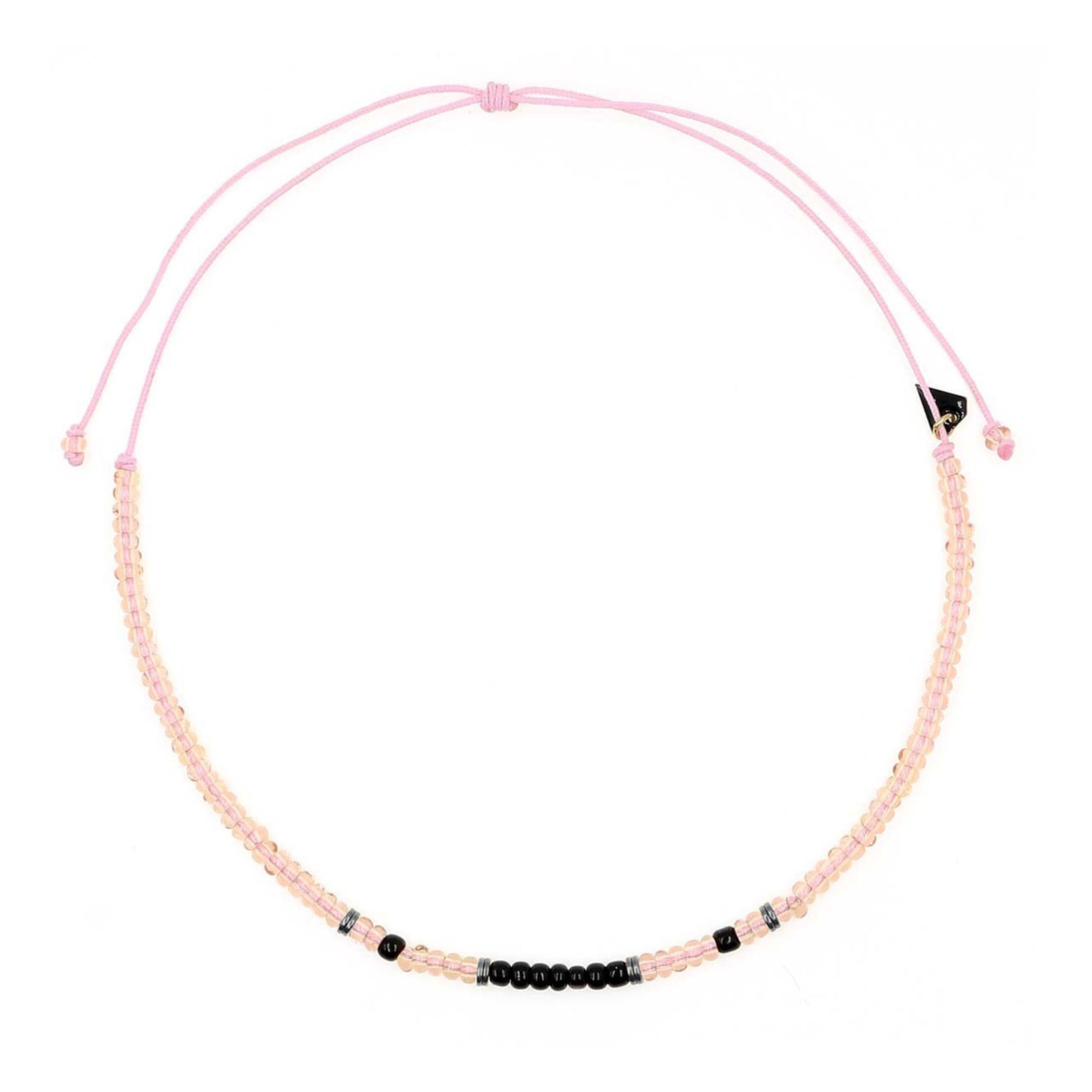 Mon Precieux Gem - Collier Puka Perle de Verre - Fille - Rose