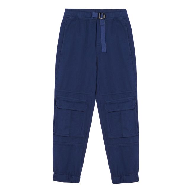 Organic Cotton Cargo Trousers  Navy blue