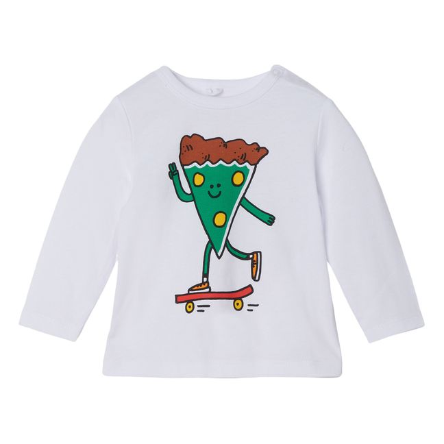 Camiseta algodón orgánico Pizza Skate Crudo