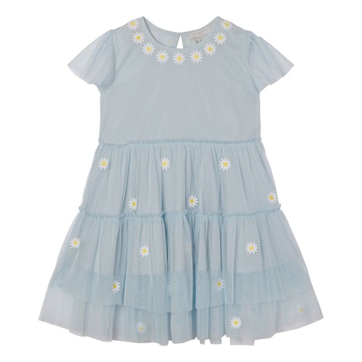 Recycled Tulle Embroidered Flower Dress Light blue Stella McCartney ...