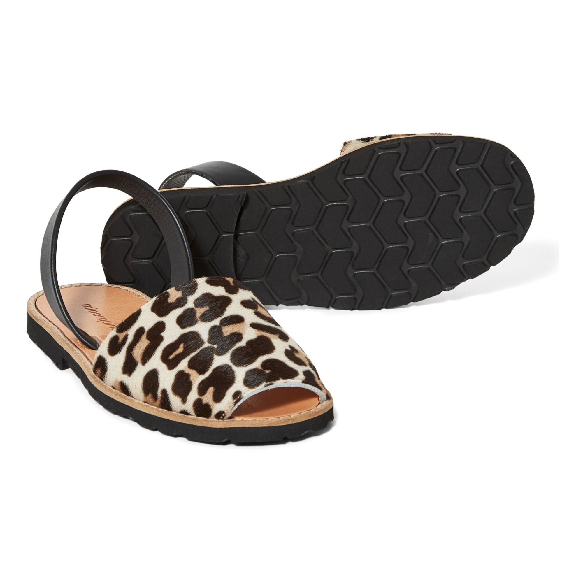Sandalias Avarca de piel - Colección Adulto Leopardo Minorquines Calzado  Adulto