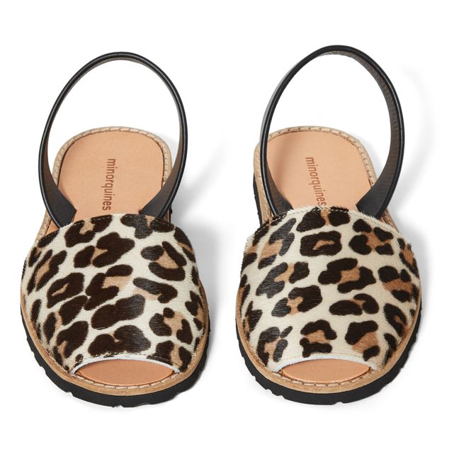Sandalen Avarca aus Leder - Damenkollektion Leopard