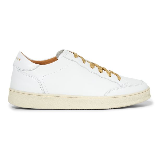 Rivecour N 14 Metallic Lace Leather Sneakers White Smallable