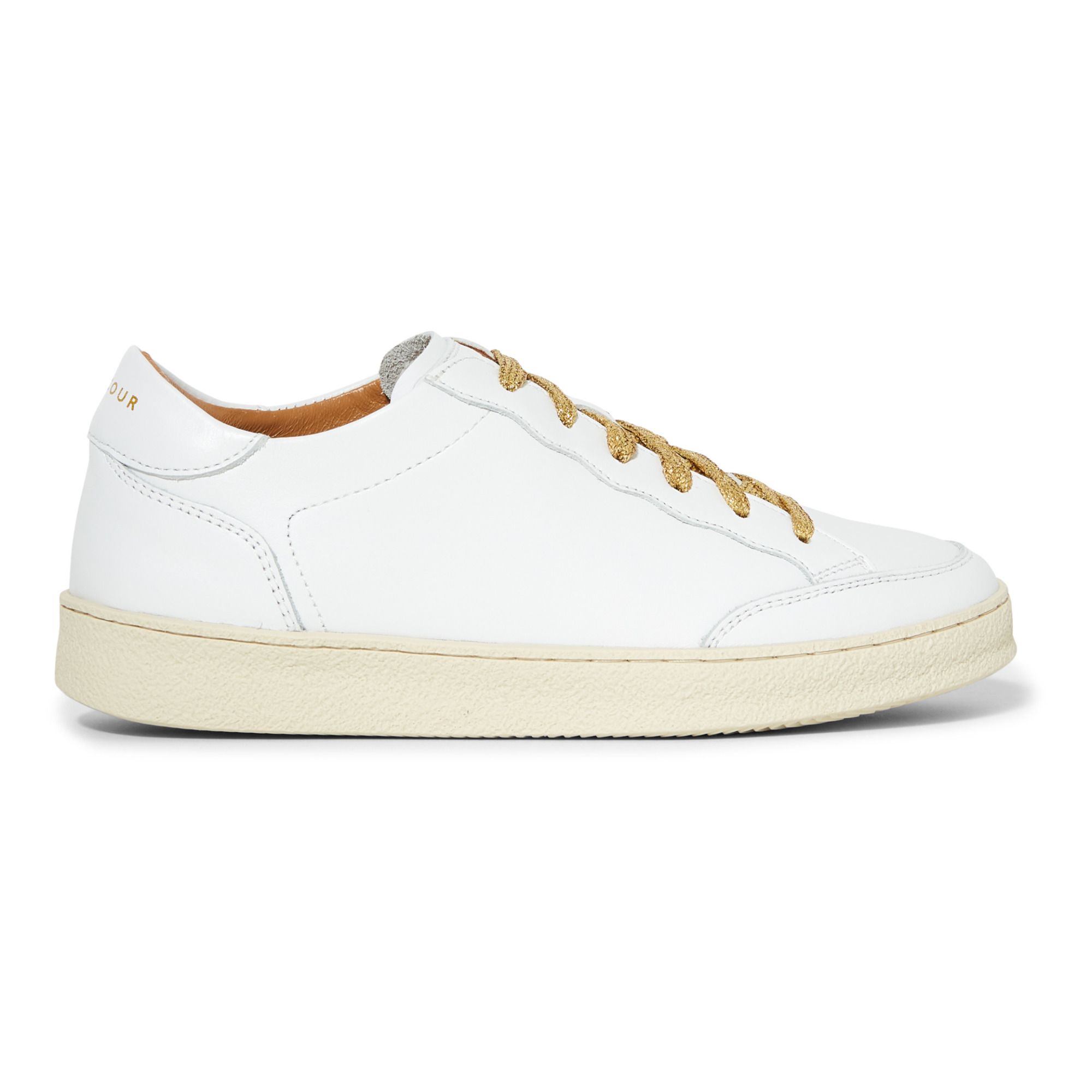 Basket Cuir N 14 Lacets M tallis s Blanc