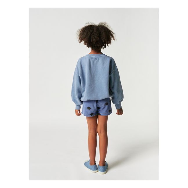 Organic Cotton Terry Cloth Apple Shorts - Iconic Collection - Blue