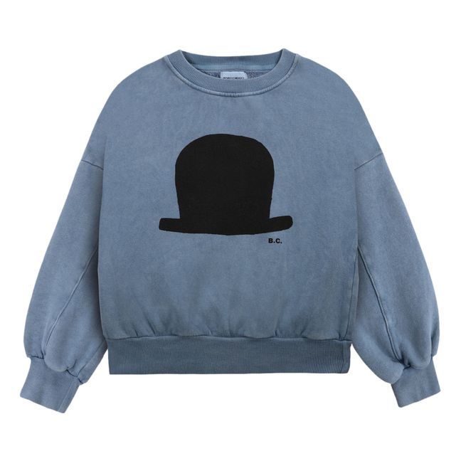Sweatshirt Bio-Baumwolle Hut - Kollektion Iconic - Blau