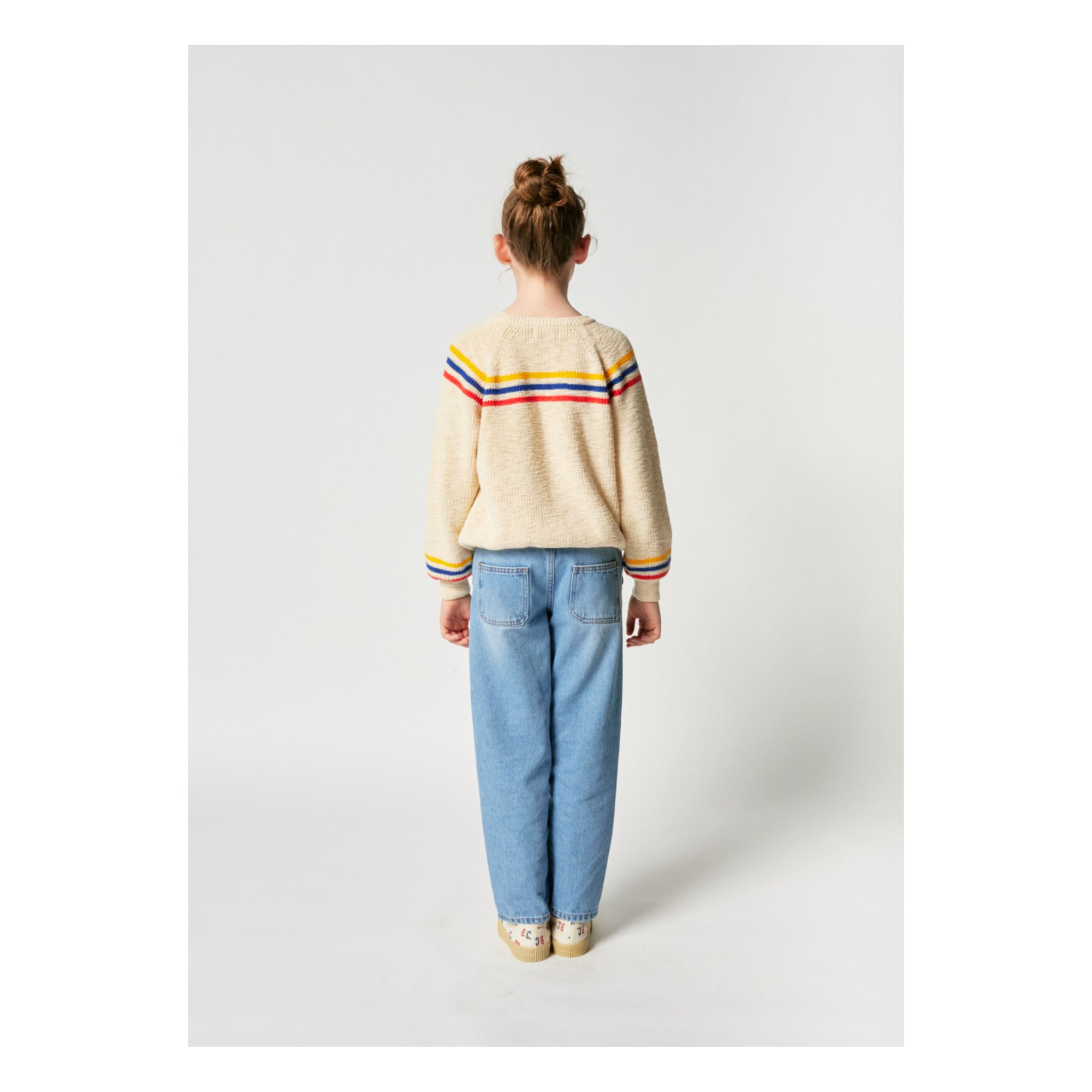 Organic Cotton Striped Jumper - Iconic Collection - Ecru- Product image n°5