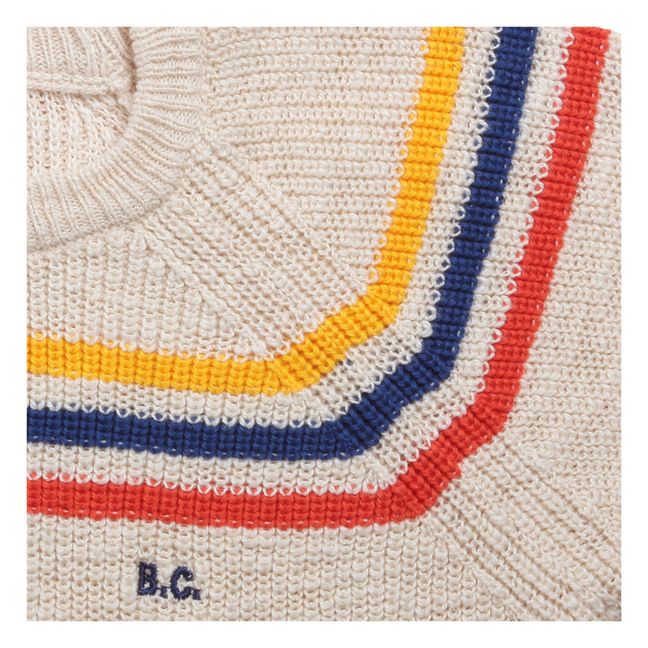 Organic Cotton Striped Jumper - Iconic Collection - Ecru