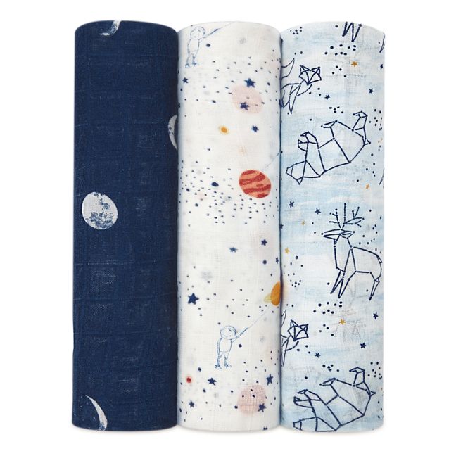 Maxi-mantitas Silky Soft Stargaze - Set de 3 | Azul
