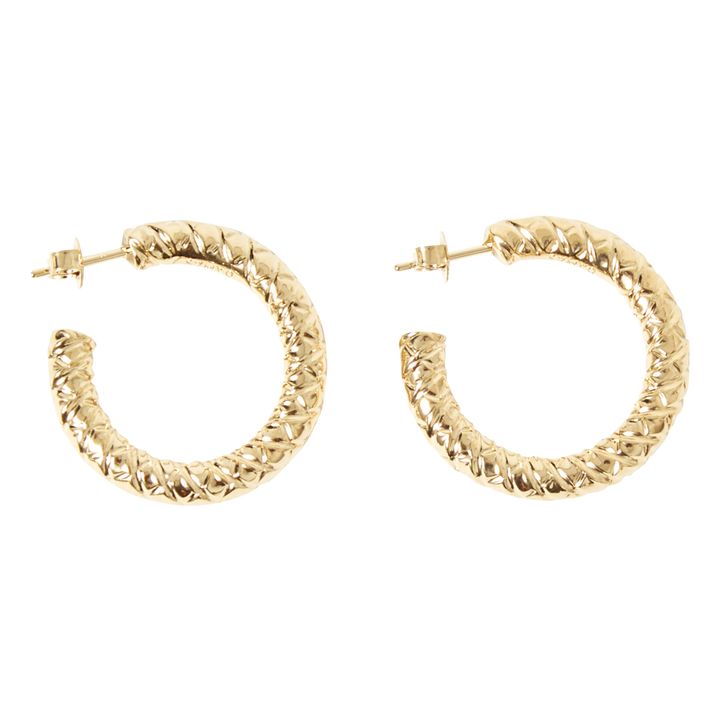 Louise Damas - Charlotte - Large Engraved Hoops - Gold | Smallable