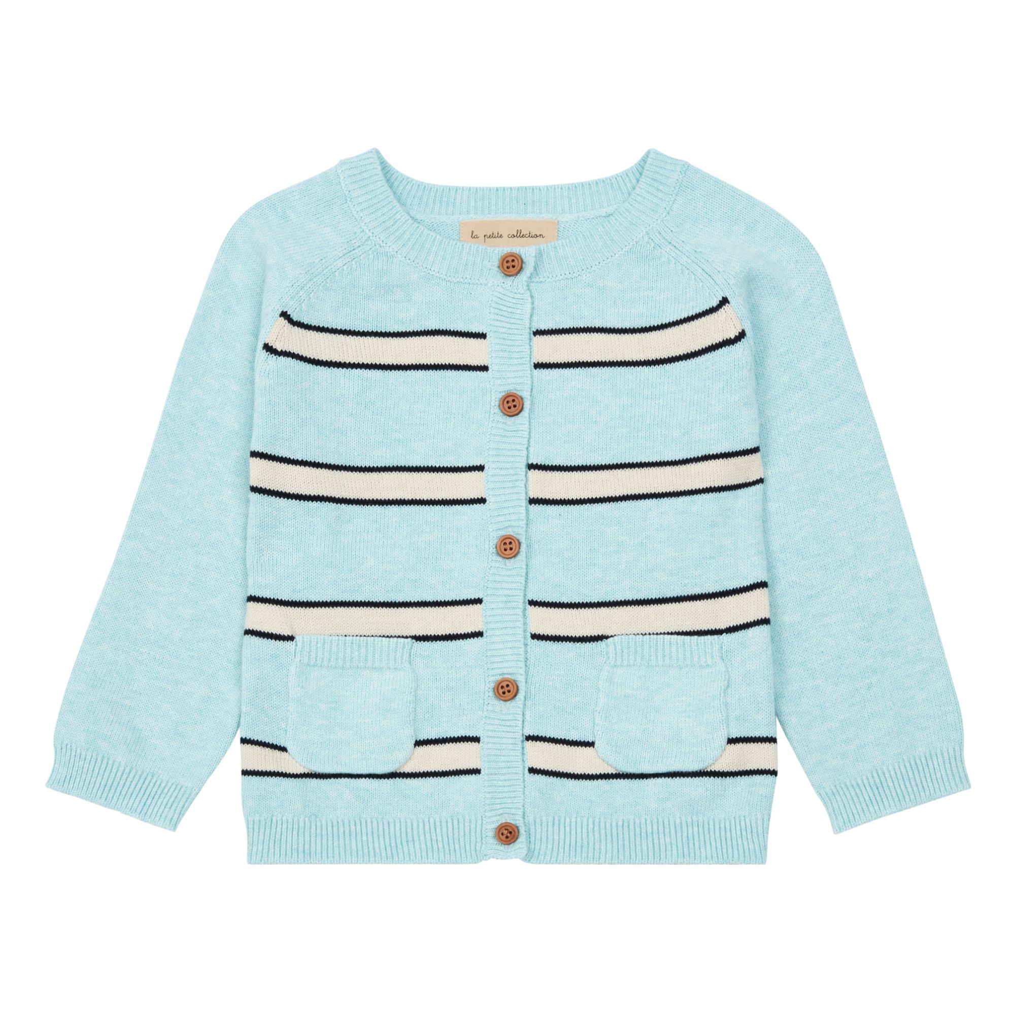 La Petite Collection - Cardigan Rayé - Fille - Bleu ciel