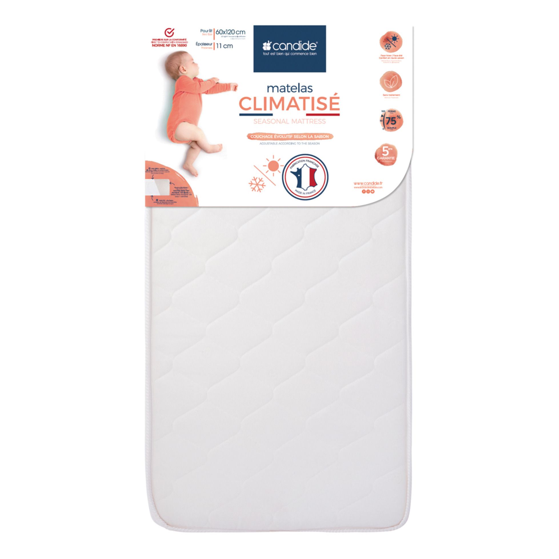 Candide - Matelas climatisé - Blanc