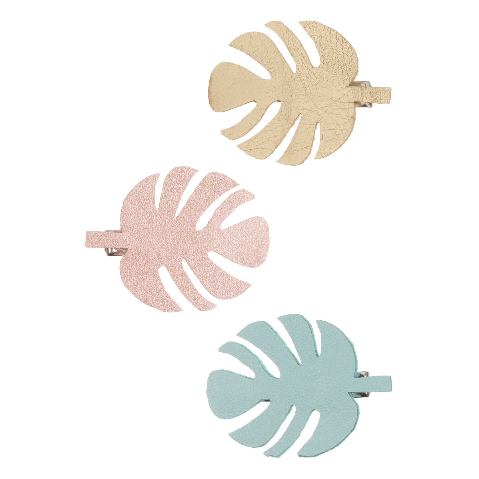 Mimi & Lula - Lot 3 Barrettes Feuilles - Fille - Rose