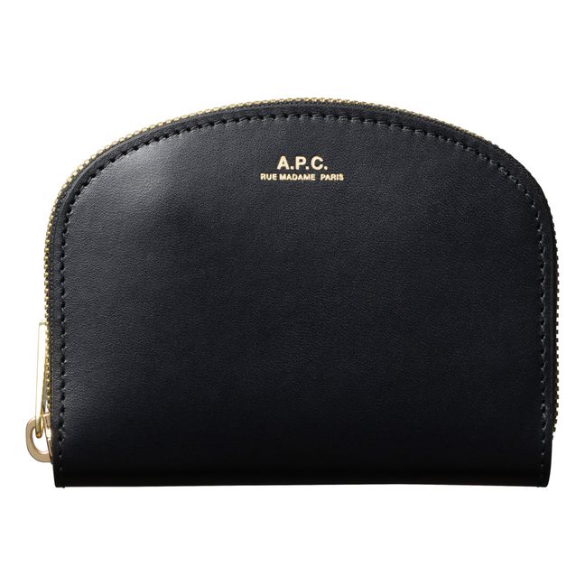 Portamonete Compact Demi Lune pelle liscia | Nero