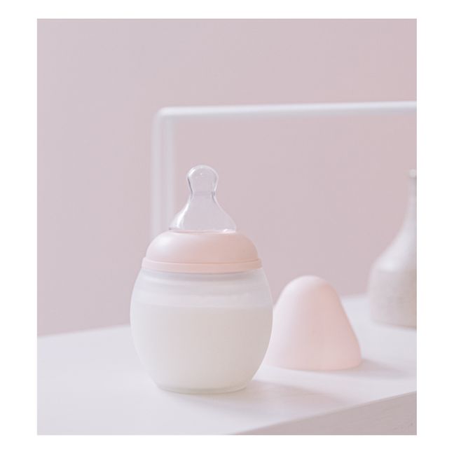 Medical Grade Silicon Baby Bottle and Physiological Teat Powder pink