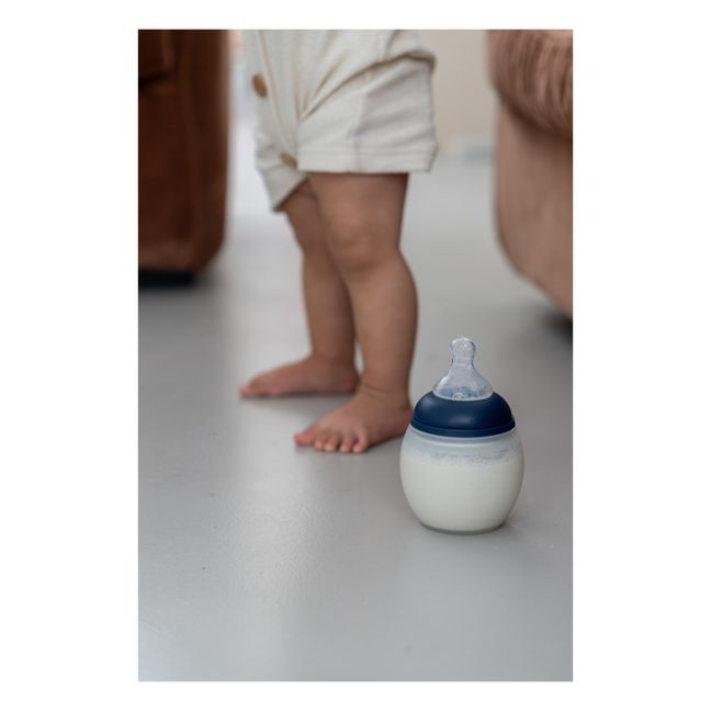Baby bottle in medical grade silicone | Navy blue