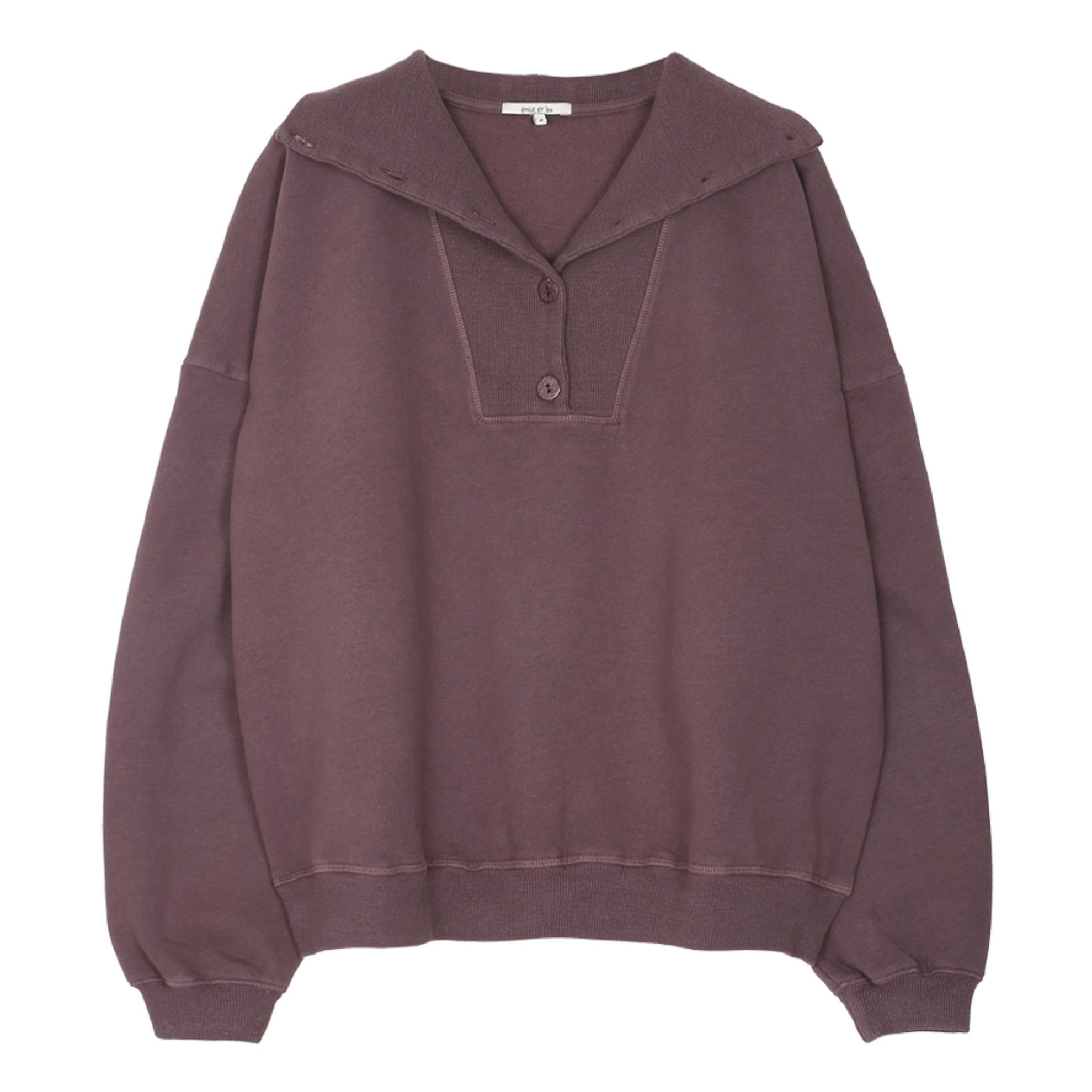 felpa con bottoni donna