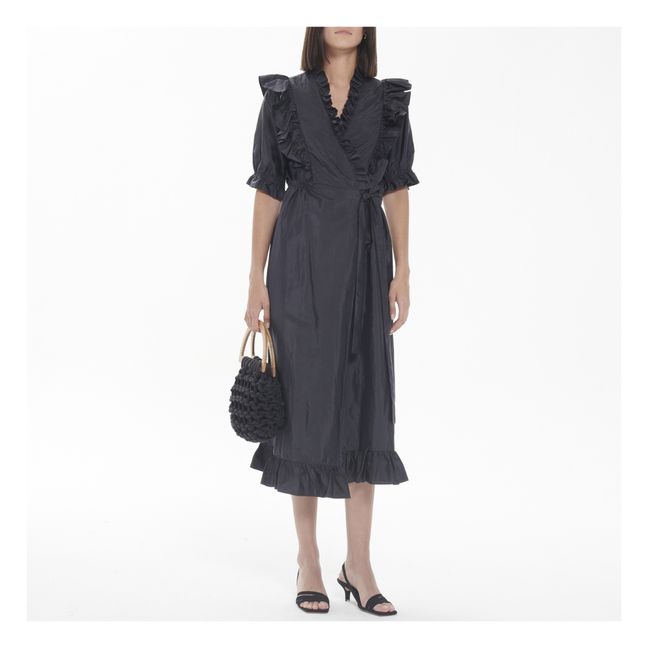Tender Taffeta Silk Dress  | Black