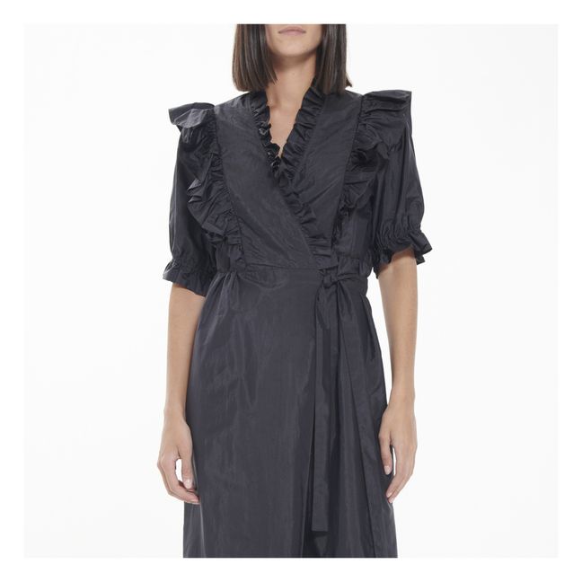 Tender Taffeta Silk Dress  | Black
