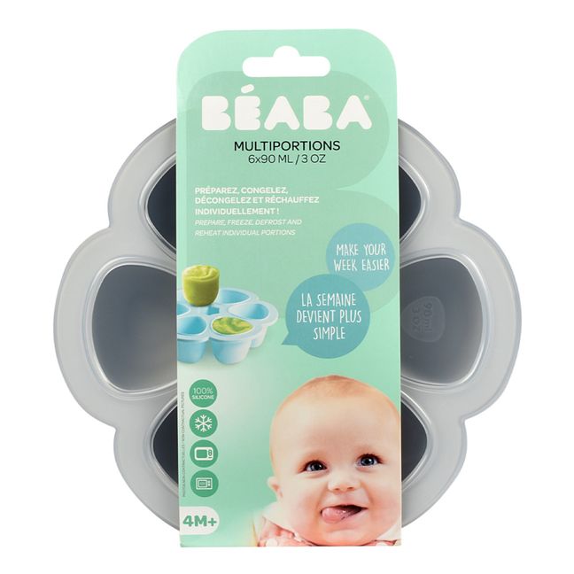 Silicone Baby Food Mould - 6 x 90ml | Light grey
