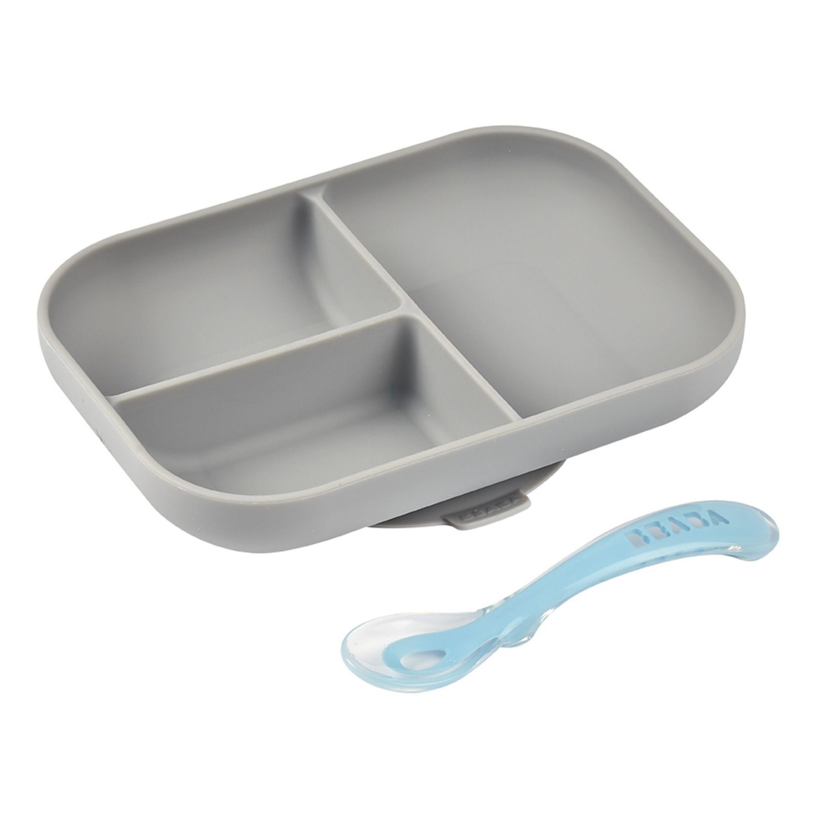 Béaba - Coffret repas en silicone - Gris clair