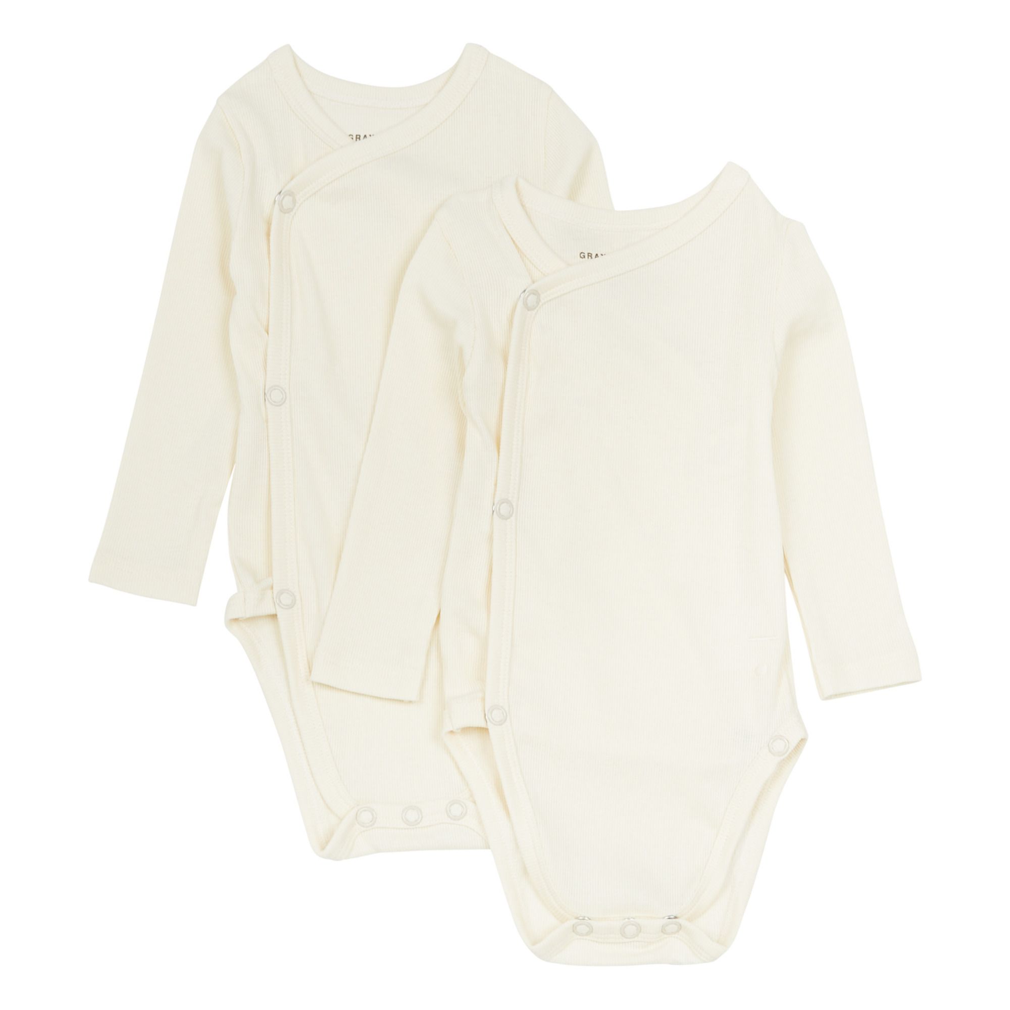 Gray Label - Lot de 2 Bodies Naissance Coton Bio - Fille - Blanc cassé