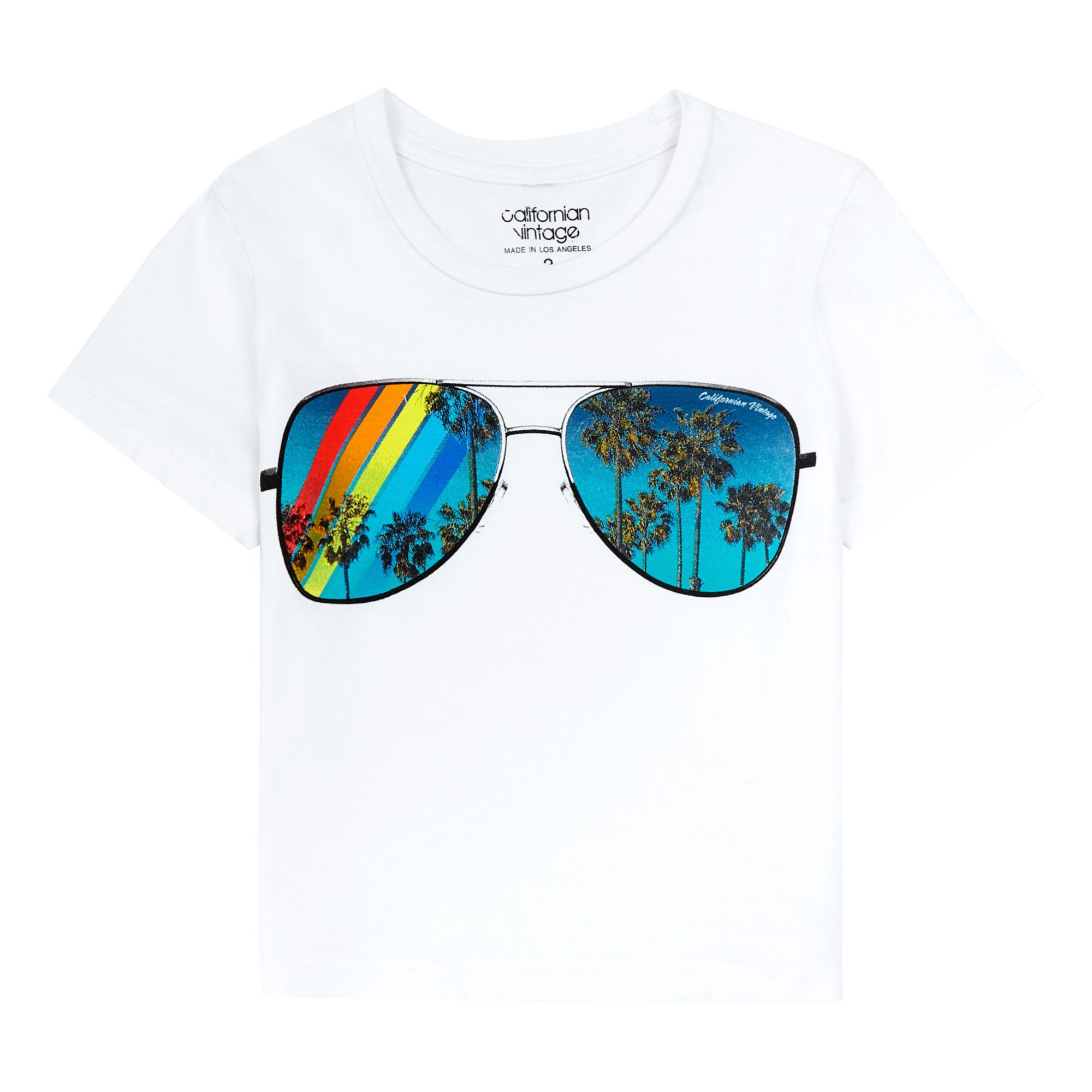 Californian Vintage - T-shirt Sunglasses - Garçon - Blanc