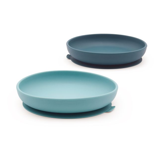 Silicone Suction Plates - Set of 2 Blue