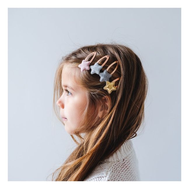 4er-Set Haarspange Etoiles Métalliques | Rotgold