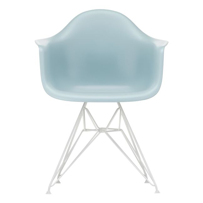 Sedia DAR, base bianca in epoxy - Charles & Ray Eames Grigio azzurro