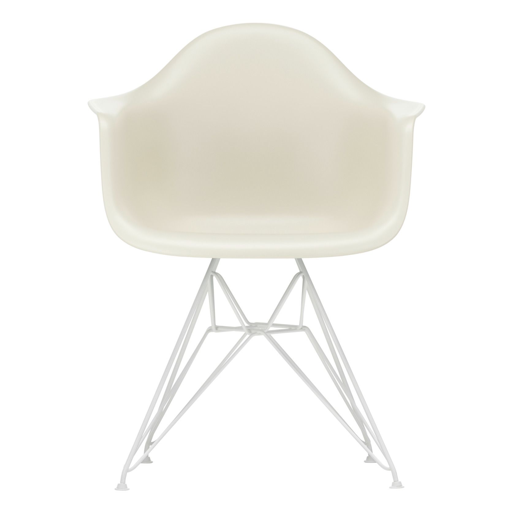 Vitra - Fauteuil DAR, piètement blanc époxy - Charles & Ray Eames - Gris galet