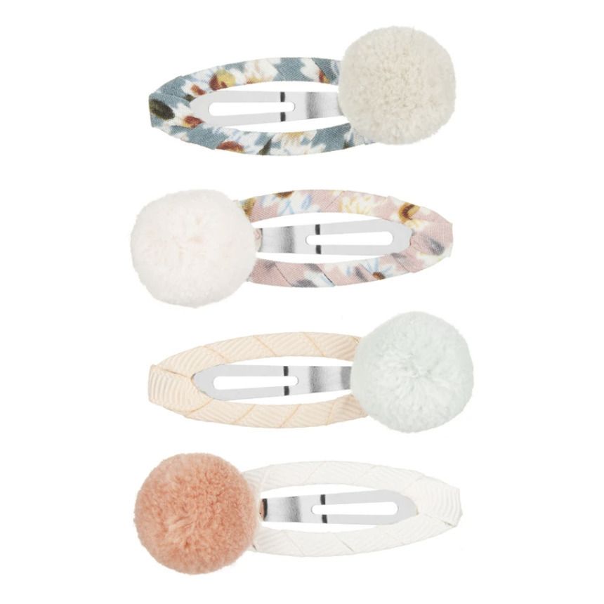 Mimi & Lula - Lot 4 Barrettes Pompons - Fille - Rose