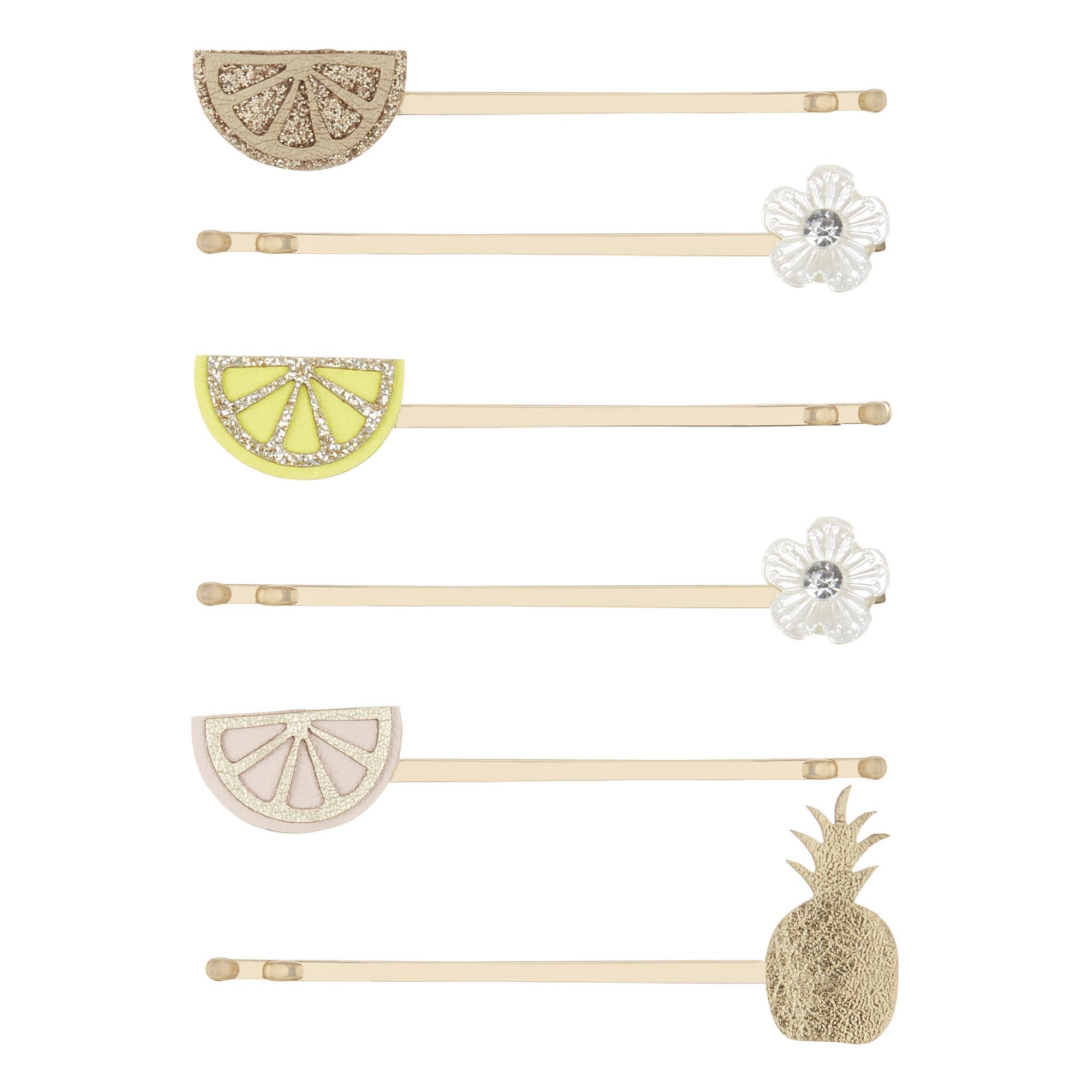 Mimi & Lula - Lot 6 Barrettes Tutti Frutti - Fille - Doré