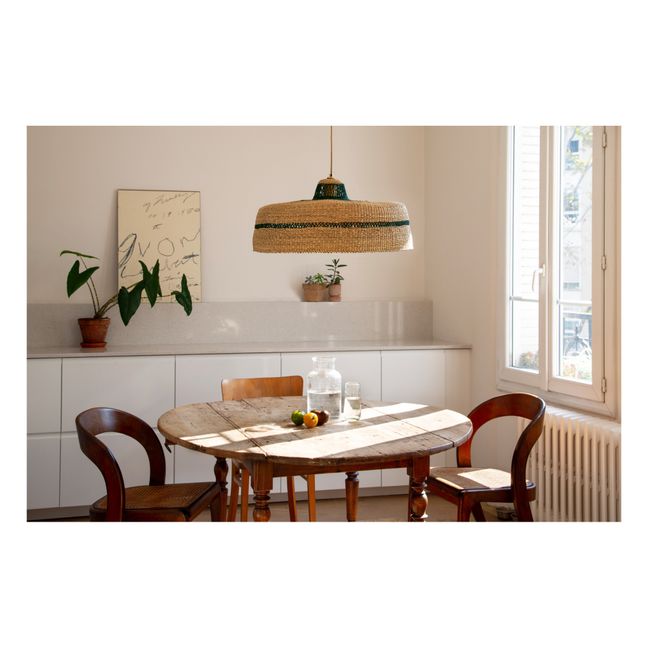 Deeply Handwoven Pendant Lamp  | Green
