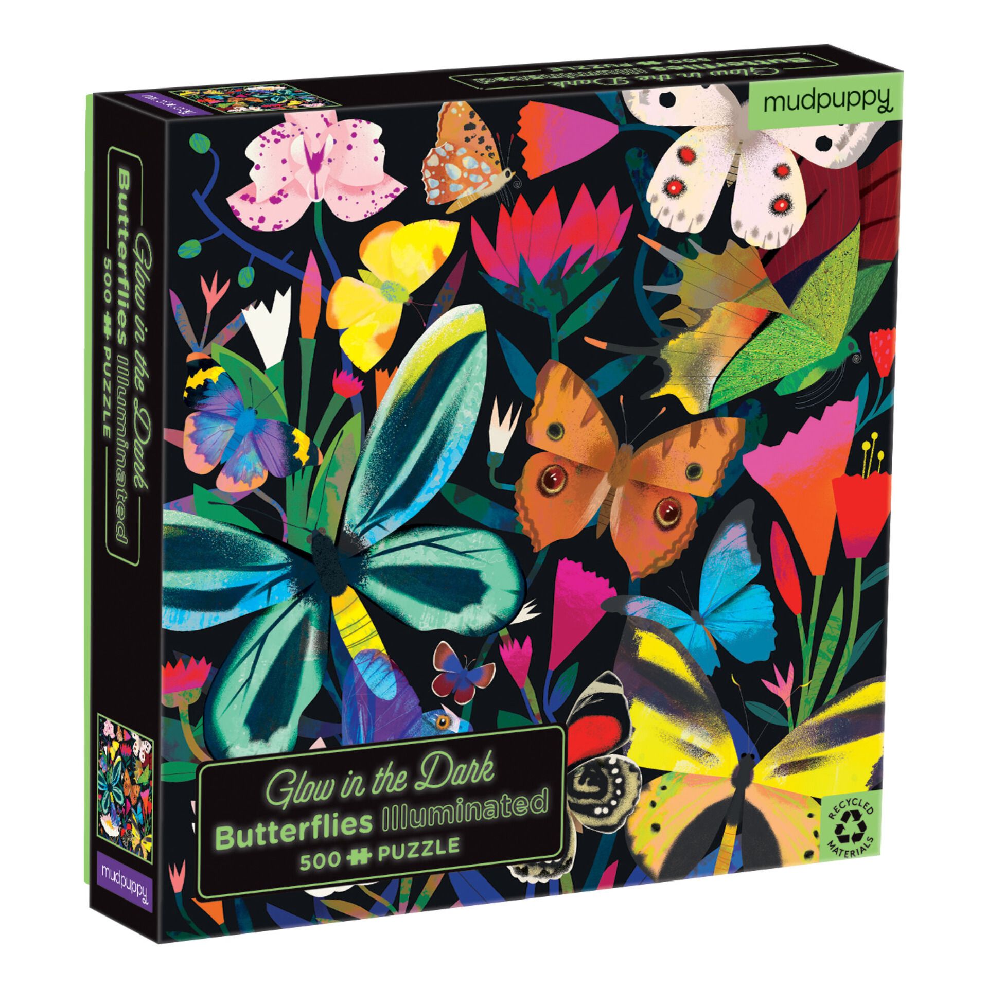 MudPuppy - Puzzle phosphorescent Papillons - 500 pièces - Multicolore
