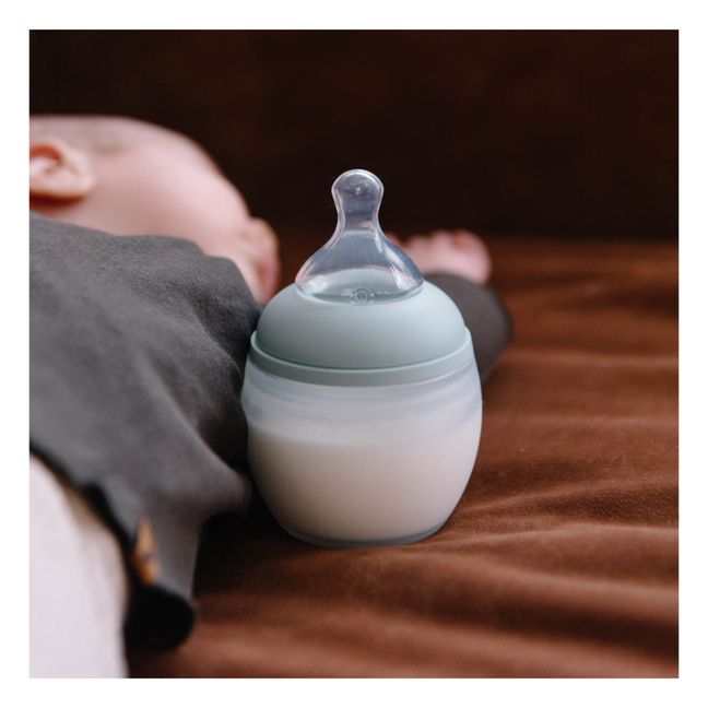 Biberon en silicone médical et tétine physiologique | Vert Menthe