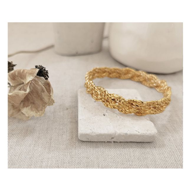 Pulsera Rosa Grande | Dorado