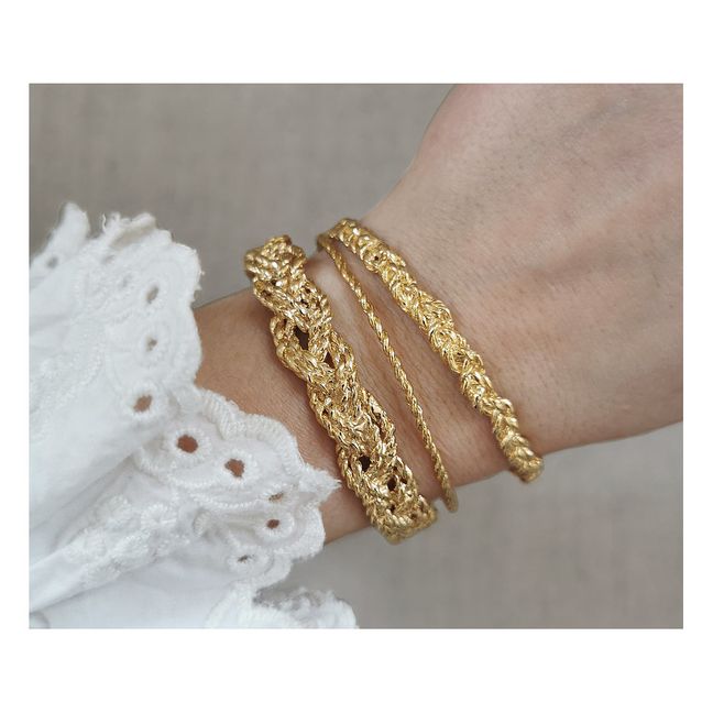 Pulsera Rosa Grande | Dorado