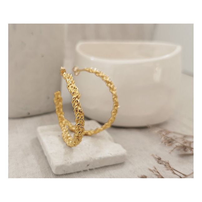 Medium Santa Earrings  | Gold