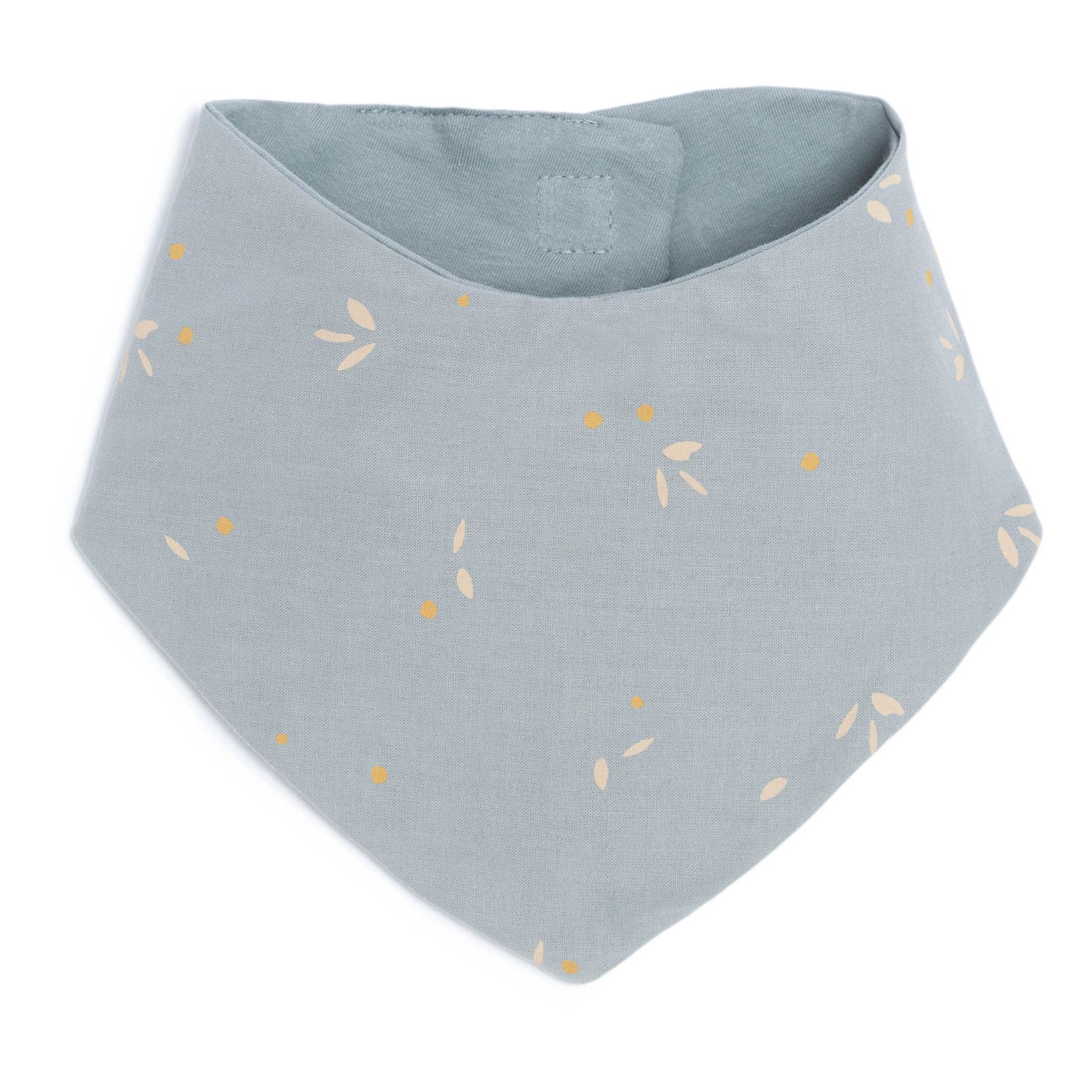 Nobodinoz - Bavoir bandana Lucky Willow en coton bio - Bleu pâle