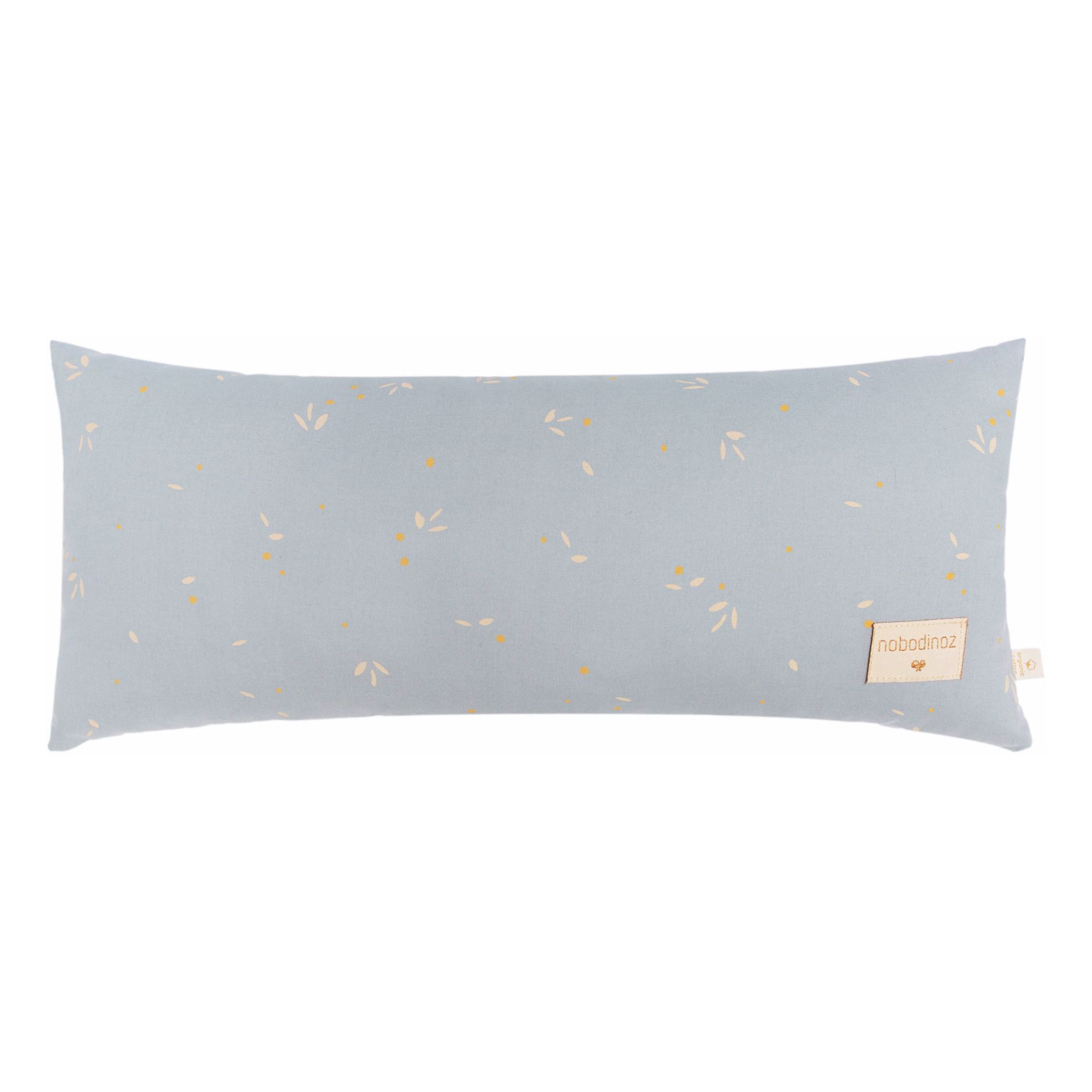 Nobodinoz - Coussin Hardy Willow en coton bio 22x52 cm - Bleu pâle
