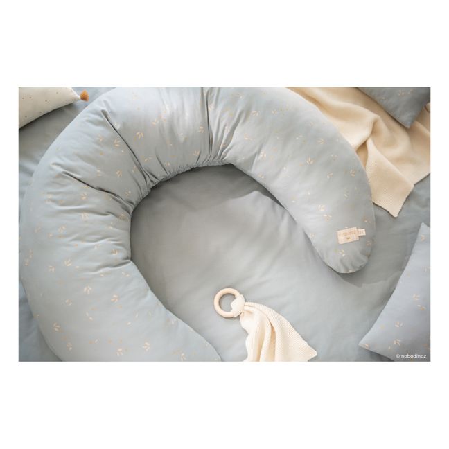 Cuscino da allattamento, modello: Luna Willow, in cotone bio | Azzurro fiordaliso