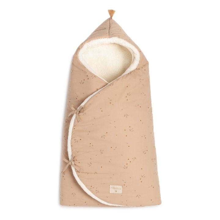 Nobodinoz - Cozy Organic Cotton, Polar Fleece-lined Baby Nest - Nude |  Smallable