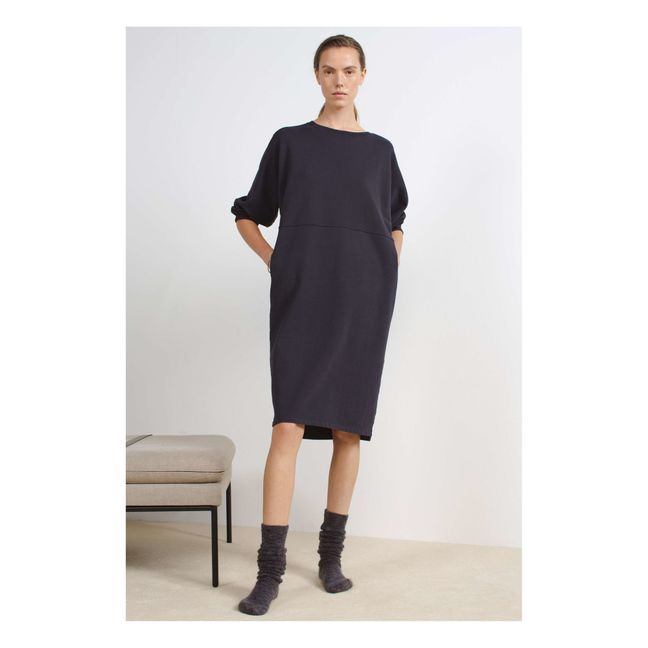 Hesse Fleece Organic Cotton Dress | Black