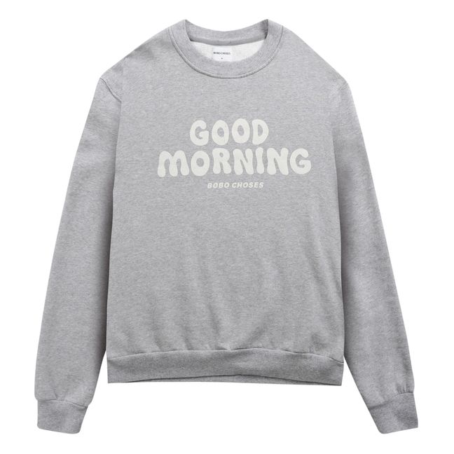 Organic Cotton Good Morning Sweatshirt - Adult's Collection - Heather grey